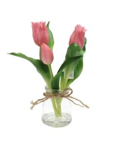 Artificial flowers, Tulips, plastic, pink, 22 cm