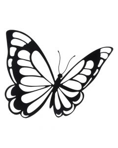 Wall decoration, Butterfly, metal, black, 47xH38 cm