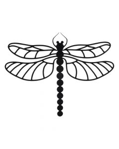 Dekorues muri, Dragonfly, metalike, e zezë, 48xH38 cm