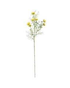 Artificial flower, Ranunculus, plastic, yellow, 74 cm