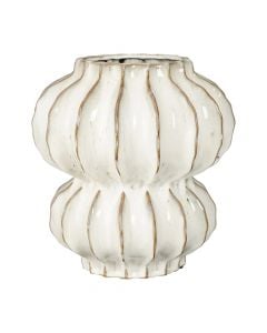 Decorative vase, Altea, ceramic, white, Ø33xH35 cm