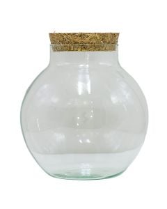 Vazo dekorative, Plona, qelq, transparente/kafe, Ø25.5xH25 cm