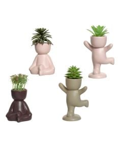 Artifcial flower, in pot, ceramic/plastic, assorted, 7x9xH14 cm