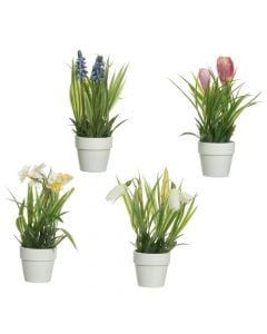 Lule artificiale, në vazo, qeramike/plastike, të ndryshme, 8x8xH20 cm