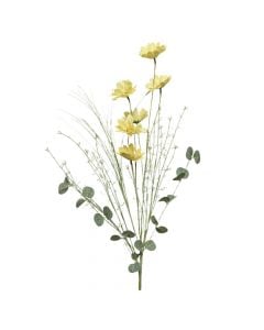 Lule artificiale, Dahlia, plastike,  e verdhë, 10x22xH65 cm