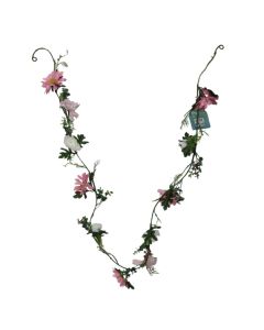 Artificial flower, Garland, plastic, pink, 10x6xH180 cm