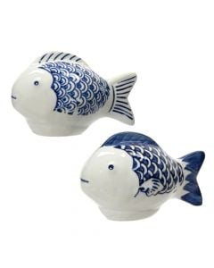 Sea decoration, Fish, porcelain, white/blue, 8.7x5xH6 cm