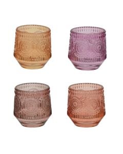 Mbajtëse qiriri, qelq, të ndryshme, Ø9.4xH9.7 cm