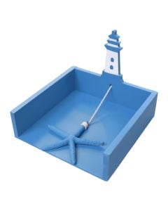 Decorative object, resin, white/blue, 18x18xH14.5 cm