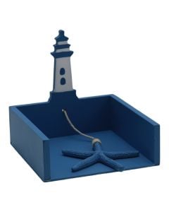 Decorative object, resin, white/blue, 15x15xH14.5 cm