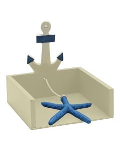 Decorative object, resin, white/blue, 15x15xH14.5 cm