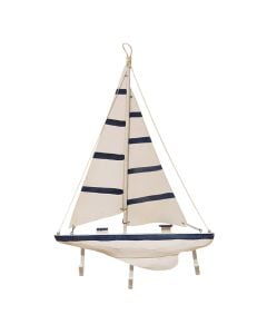 Varëse dekorative, Varkë, druri, e bardhë/blu, 38x4.5xH55 cm