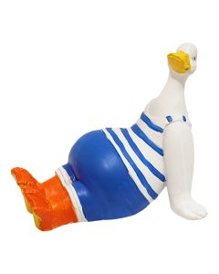 Objekt dekorues, Rosë, rezin, e bardhë/blu, 14.5x12xH14 cm