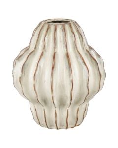 Decorative vase, Altea, ceramic, white, Ø24.5xH28 cm