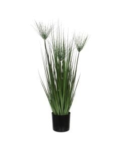 Lule artificiale, Papyrus, në vazo, plastike, jeshile, Ø12.5xH76 cm