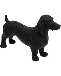 Objekt dekorues,  Dog,  karbon/polirezinë,  e zezë,  40x12xH25.3 cm