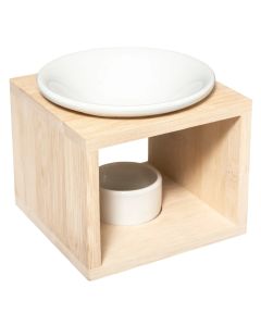 Difuzor aromatik ambjenti, me djegje, bambu/dolomit, 11.5x11.5xH9.5 cm