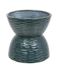 Vazo dekorative, Bev, gres/ qeramik, jeshile, D.19 cm
