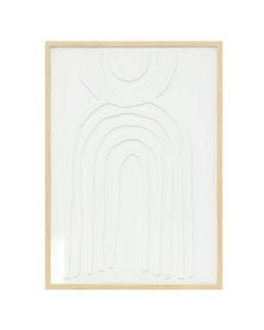 Dekorues muri, Bobby, me reliev, dru/polister/Mdf, e bardhë/bezhë, 50x3.6xH70 cm