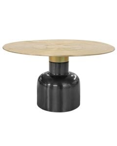 Tavolinë anësore, metal, e zezë/flori, 80x80xH45 cm