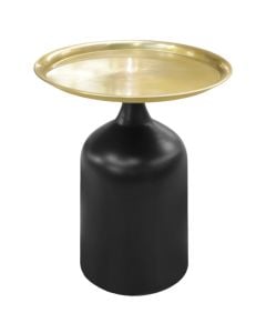 Tavolinë anësore, metal, e zezë/flori, 50x50xH58 cm