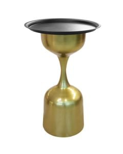 Tavolinë anësore, metal, e zezë/flori, 50x50xH75 cm