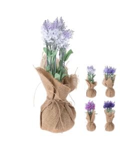 Artificial flower, in vase, jute straw, colorful, 9x9xH26 cm