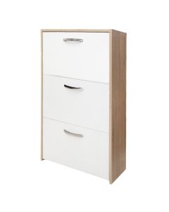 Shoe cabinet, melamine, sonoma/white, 60x25xH105 cm