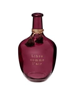 Decorative vase, Jeanne, glass, purple, Ø17.5xH30 cm