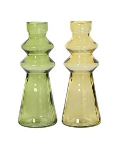 Decorative vase, glass, assorted, Ø8xH20 cm