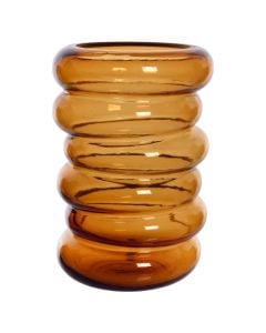 Vazo dekorative, Ring, qelq, Portokalli, Ø18.5xH27.5 cm