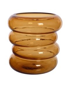 Decorative vase, Bulbus, glass, Light brown, Ø21.5xH22 cm