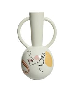Decorative vase, porcelain, colorful, 13x11xH22.5 cm