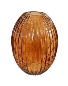 Vazo dekorative, qelq, Portokalli, Ø22.5xH30.5 cm