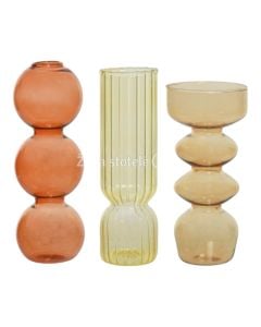 Decorative vase, glass, assorted, Ø7xH17 cm