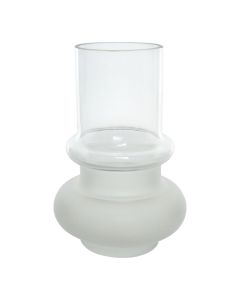 Vazo dekorative, qelq, E bardhë, Ø10xH15 cm