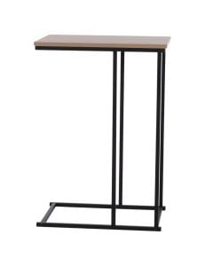 Side table, iron, mdf, black, beige, H58 x L40 x W26 cm