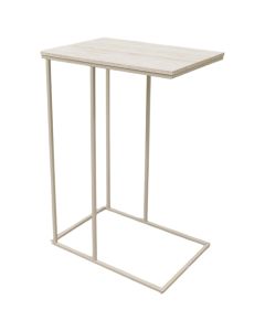 Tavolinë anësore, çelik, mdf, bezhë, H58 x L40 x W26 cm
