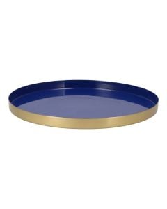 Decorative tray, metal, blue, 33x33xH2 cm