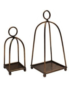 Candle Holder, set 2 pieces, metal, golden