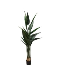 Artificial flower,  Strelitzia Reginae , in pot, plastic, green/ black, 140 cm