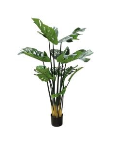 Artificial flower,  Monstera, in pot, plastic, green/ black, 140 cm