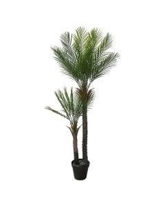 Artificial tree,  Palm , in pot, plastic, green/ black, 190 cm