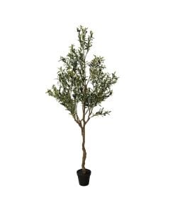 Artificial tree,  Olive, in pot, plastic, green/ black, 210 cm
