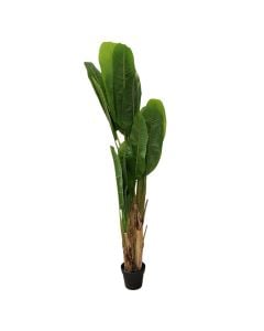 Artificial tree,  Banana , in pot, plastic, green/ black, 180 cm
