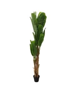Artificial tree,  Banana , in pot, plastic, green/ black, 250 cm