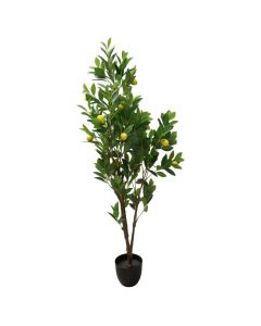 Artificial tree,  Lemon , in pot, plastic, green/ black, 150 cm