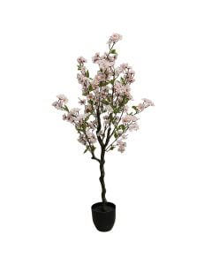 Pemë artificiale,  Cherry blossom , në vazo, plastike, Roz e lehtë/ e zezë, 120 cm