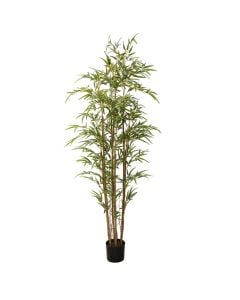 Artificial tree,  Bamboo, in pot, plastic, green/ black, 180 cm