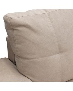 Corner sofa, universal, textile upholstery, beige, black plastic legs, 187x76xH83 cm